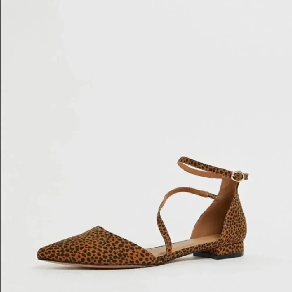 ASOS cheetah Lifetime Pointed Ballet Flats